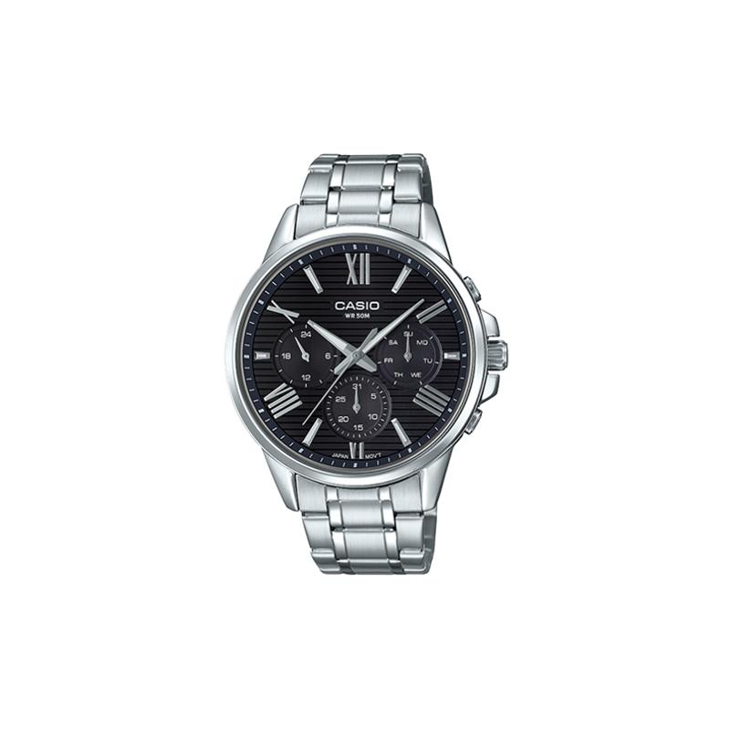 Casio STANDARD series 50 meters waterproof quartz movement stainless steel strap Japanese and Korean watch men's watch black dial MTP-EX300D-1A