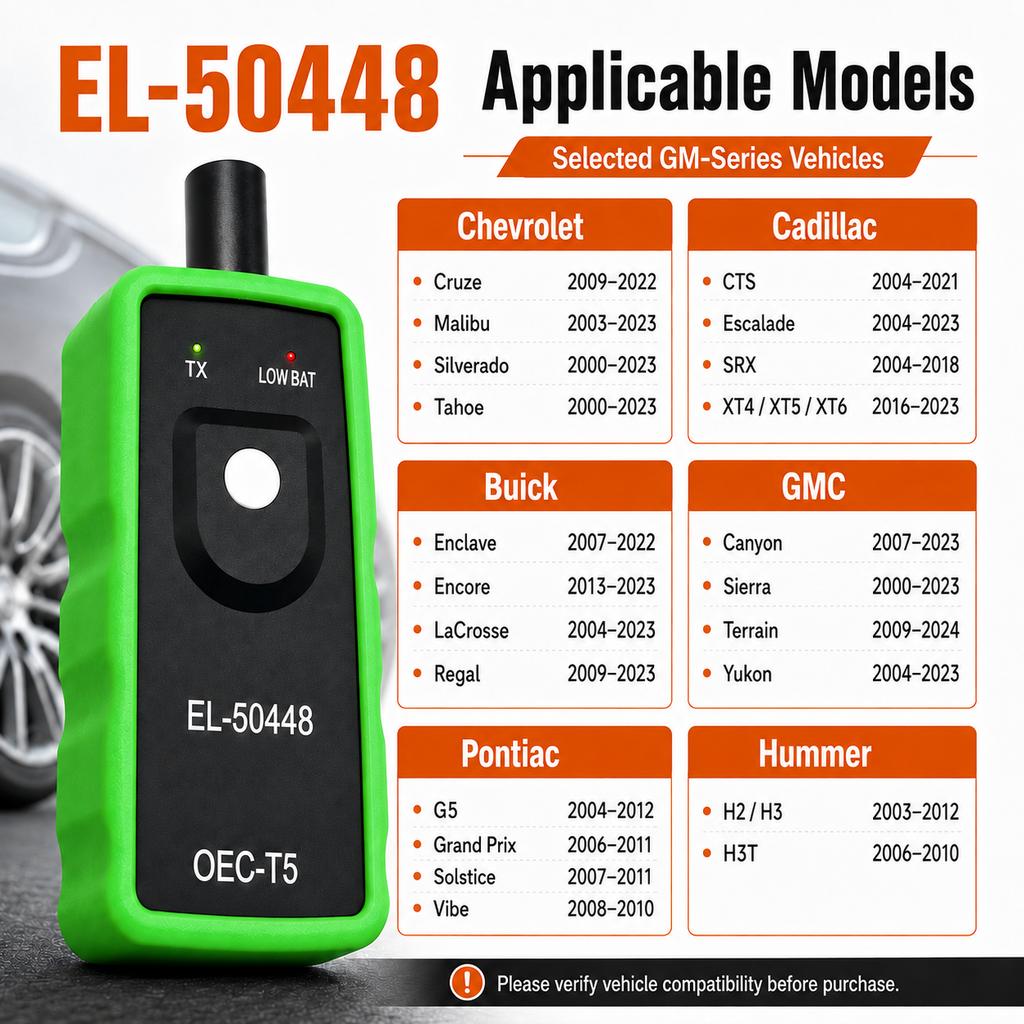Инструмент сброса TPMS EL-50448, инструмент переобучения датчиков давления в шинах для автомобилей GM, устройство сброса