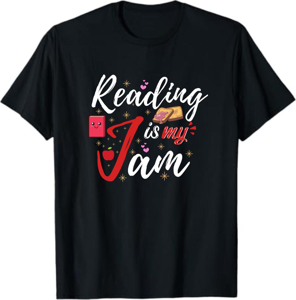 Reading Is My Jam Funny Book Lover Teacher Reading T-Shirt