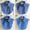 Fashion Denim V Neck Faux Cols Detachable Collar Lace Fake Collars for Women Shirt False Blouse Tie Lapel Shirt Accessories