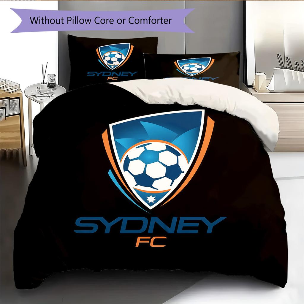 Sydney FC Pattern Bedding Quilt Set Home Decoration Gift (1 * duvet cover + 2 * pillowcase without core).xwn
