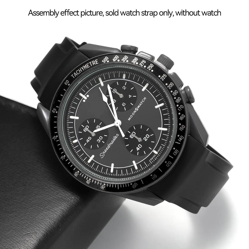 Часы Совместимые с Omega Унисекс Аксессуар для часов [Korlexchi] Ремешок, Силиконовый, Moonswatch, X, Swatch, Speedmaster, Ремешок, 20 мм, Водонепроницаемый, Мягкий,