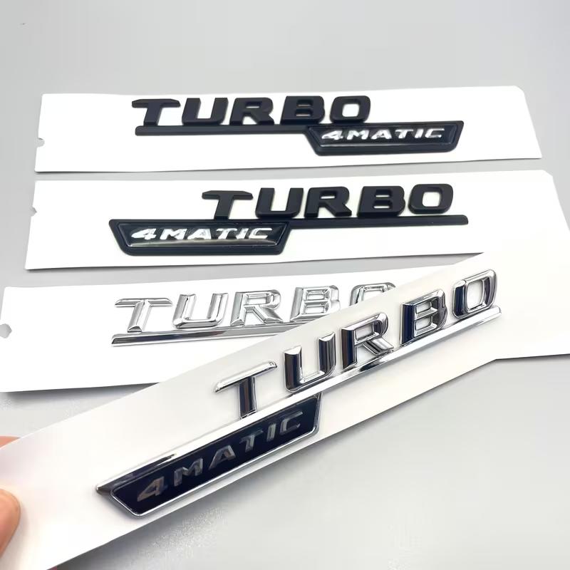 2 шт. 3D ABS Буквы TURBO 4MATIC Plus Логотип Наклейка на крыло автомобиля Боковая Наклейка Эмблема Значок Для C117 W117 GLE53 GLA45 A45 A35 CLA35 CLA45