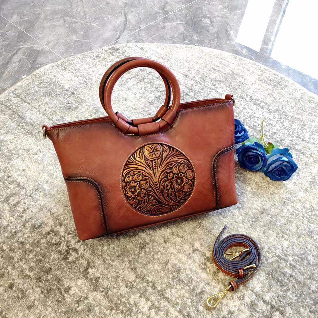 Shoulder Bags for Women Luxury Handbags Designer Retro Handmade Embossed Messenger Purse Bags
