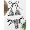 Zebra Striped Micro Bikini Women Halter Push Up Bra Triangle Swimsuit Brazilian Summer Bathing Suit Swimwear 2025 Swimming Suit