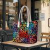 Colorful Leopard Print Tote Bag Fashion Large Capacity Casual Shoulder Handbag
