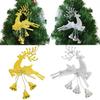 PVC Elk Christmas Ornament Decorative Deer with Bell for Christmas Tree 1 Piece