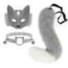 Halloween Fox Tail Collar Set Masquerade Half-Face Fox Mask Halloween Accessories cos Props