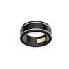 Gucci Icon Series Narrow European Style Glossy White 18K Gold Ring Men rings Black 225985-I19A1-8061