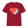 Cute Kawaii Rainbow Layered Heart Print Casual T Shirt Vintage Unisex Streetwear Stylish Graphic Soft Breathable