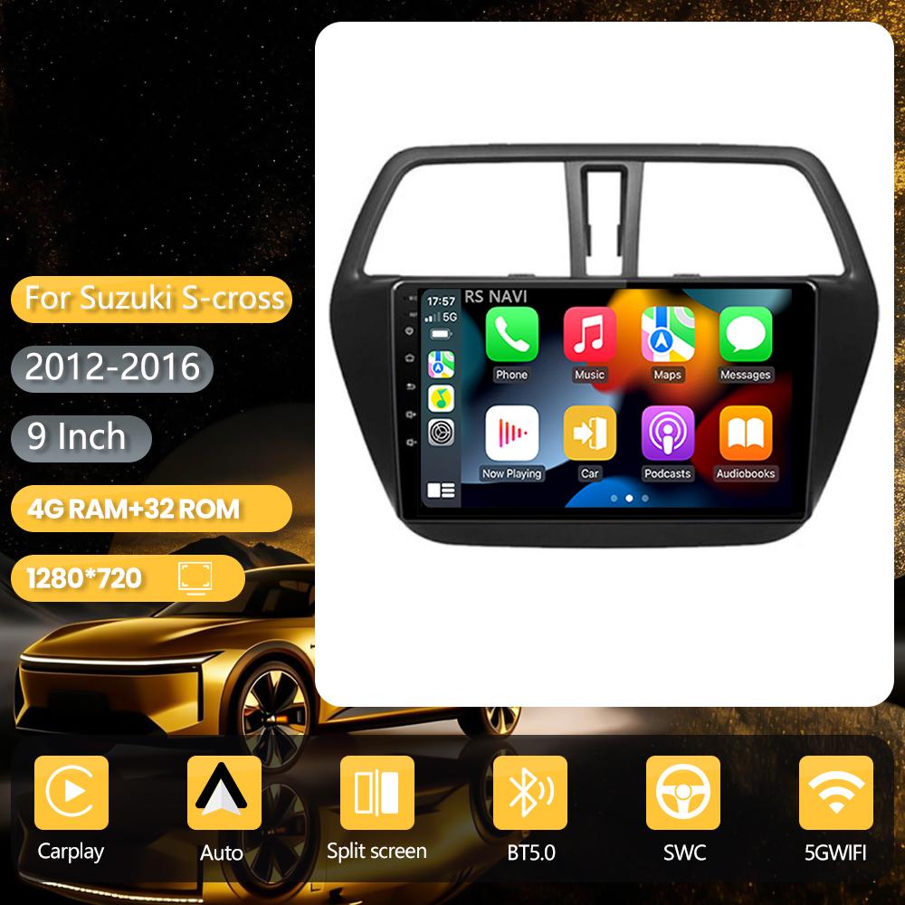 Android 16 pour Suzuki SX4 2 S-Cross 2012-2016 DAB+ Multimédia Carplay Écran de Voiture Radio Lecteur Vidéo Plug and Play Sans Fil