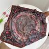 Autumn and winter imitation cotton and linen fashion versatile neck small square high-end printing neck scarf black and white commuter accessories sha
