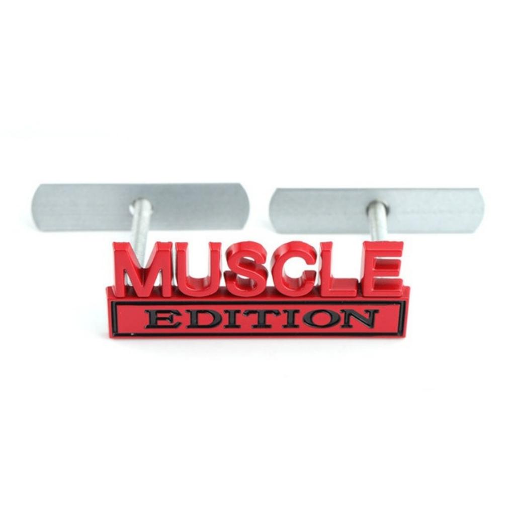 1Pc 3D Metal Muscle Edition Logo Car Front Grille Badge Side Fender Rear Trunk Emblem Sticker Decal