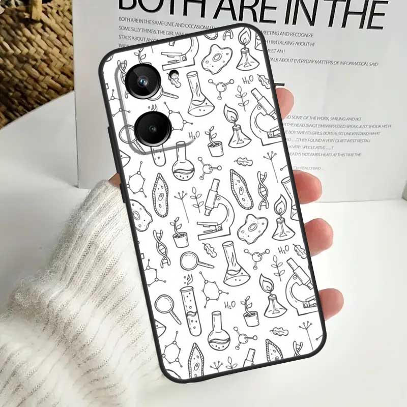 Biology Chemistry Case For Realme C55 C53 C51 C35 C33 C30 C67 C21Y C25s C15 9 10 12 11 Pro Plus GT Neo5 Cover