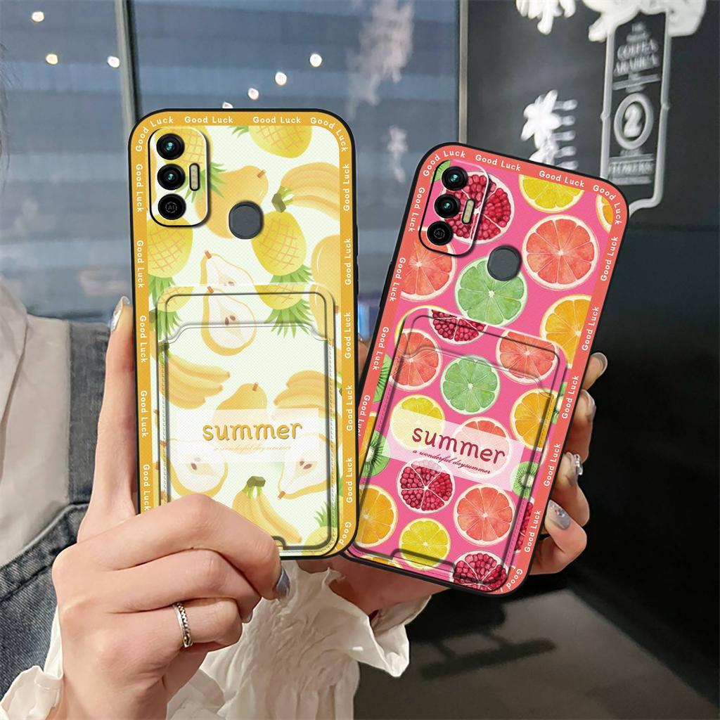 Card Bag Waterproof Phone Case For Tecno Spark 7/Spark7T TPU Cover Anti-knock Cartoon Anti-dust Protective Full Wrap