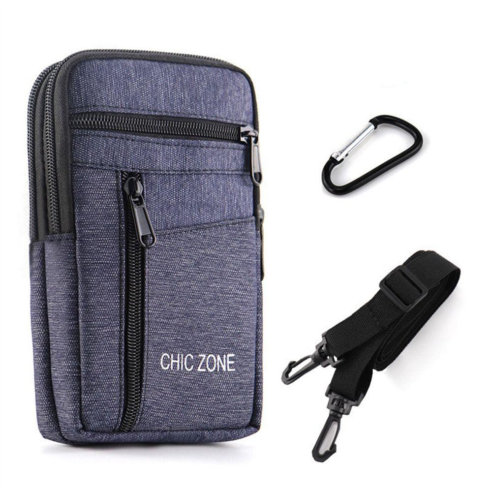 Single Double Layer Men Phone Pouch Waterproof Cellphone Bag Phone Waist Bag Outdoor Phone Storage