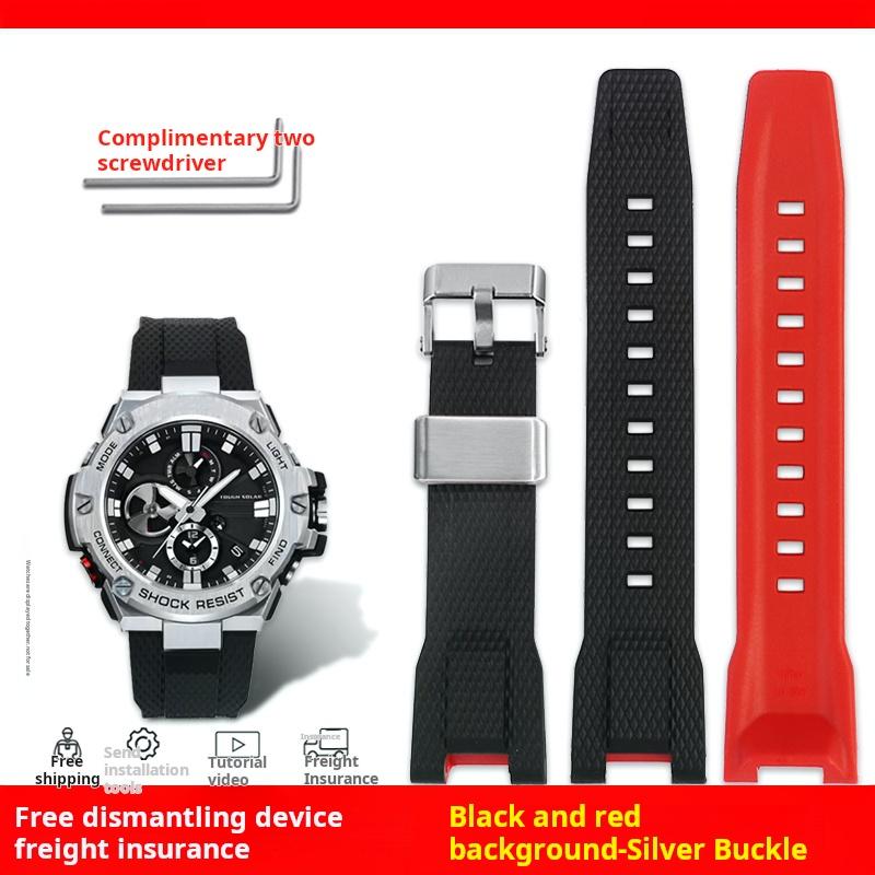 Высококачественный силиконовый ремешок для часов Casio G-Shock GST-W120L S130L S310 B100 GST-W100G Мужской резиновый браслет ремешок Браслет