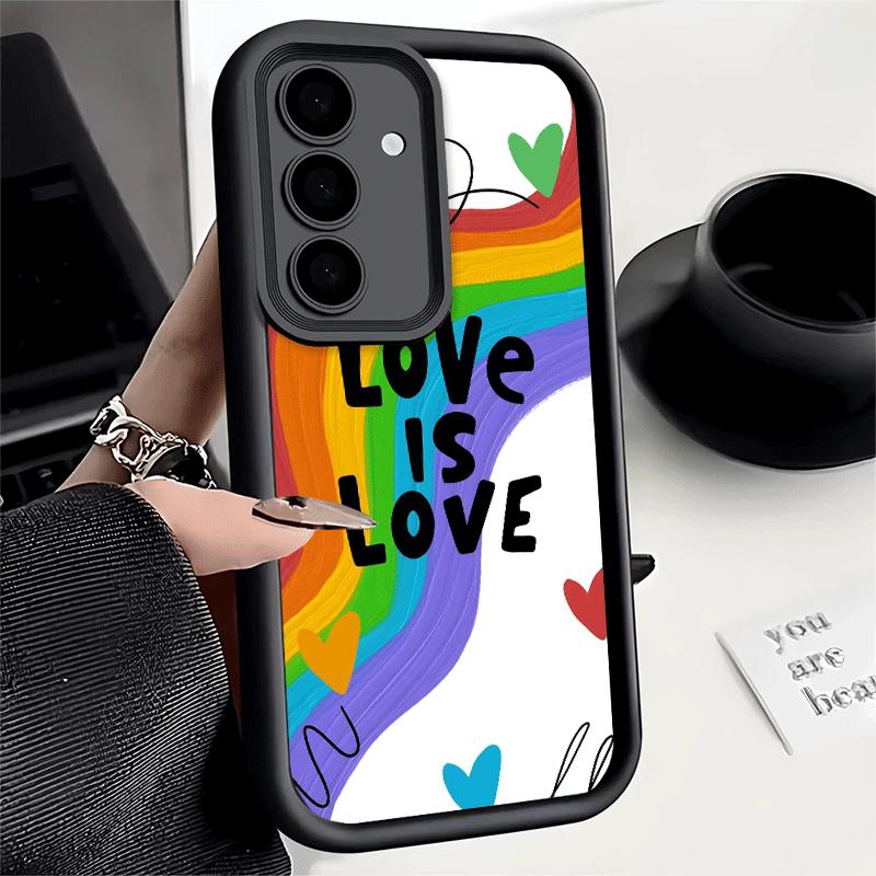 Phone Case for Samsung Galaxy A17 A16 A15 A14 A13 LGBT Rainbow Love Is Love A56 A36 A26 A55 A35 A25 A54 A34 A24 A53 A33 A23 A07