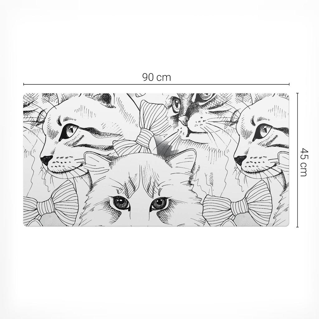 Mata Dekoracyjna Na Stół Z Nadrukiem Premium Koty Z Kokardkami 90X45 Cm