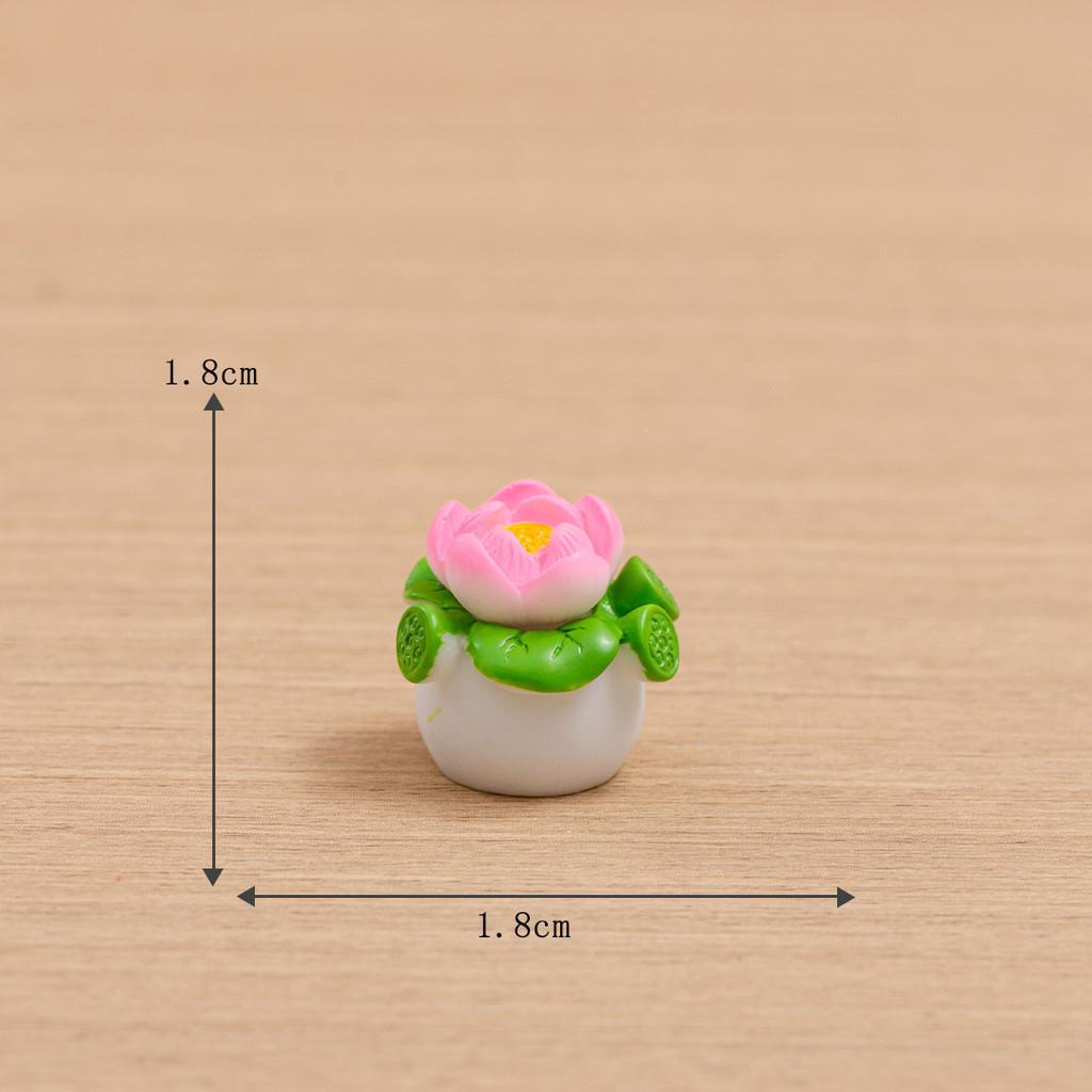 6Pcs/set Mini Flower Plant Bonsai Miniatures Resin Ornaments Moss Terrarium Micro Landscape Fairy Garden Decoration