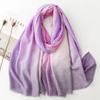 Plain Ombre Gradient Shimmer Glitter Fringe Viscose Shawls Scarf High Quality Wrap Pashmina Stole Bufandas Muslim Hijab 180*90Cm