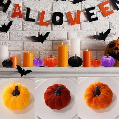 Моделирование фланелевой тыквы Красочная ткань Тыква Украшение Happy Helloween Party