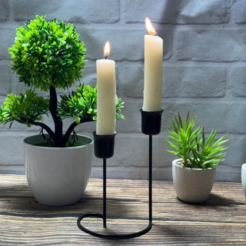 Half Heart Candlestick Holders Iron Metal Taper Candle Holders Decorative Candle Stands Home Decorations for Kitchen Table