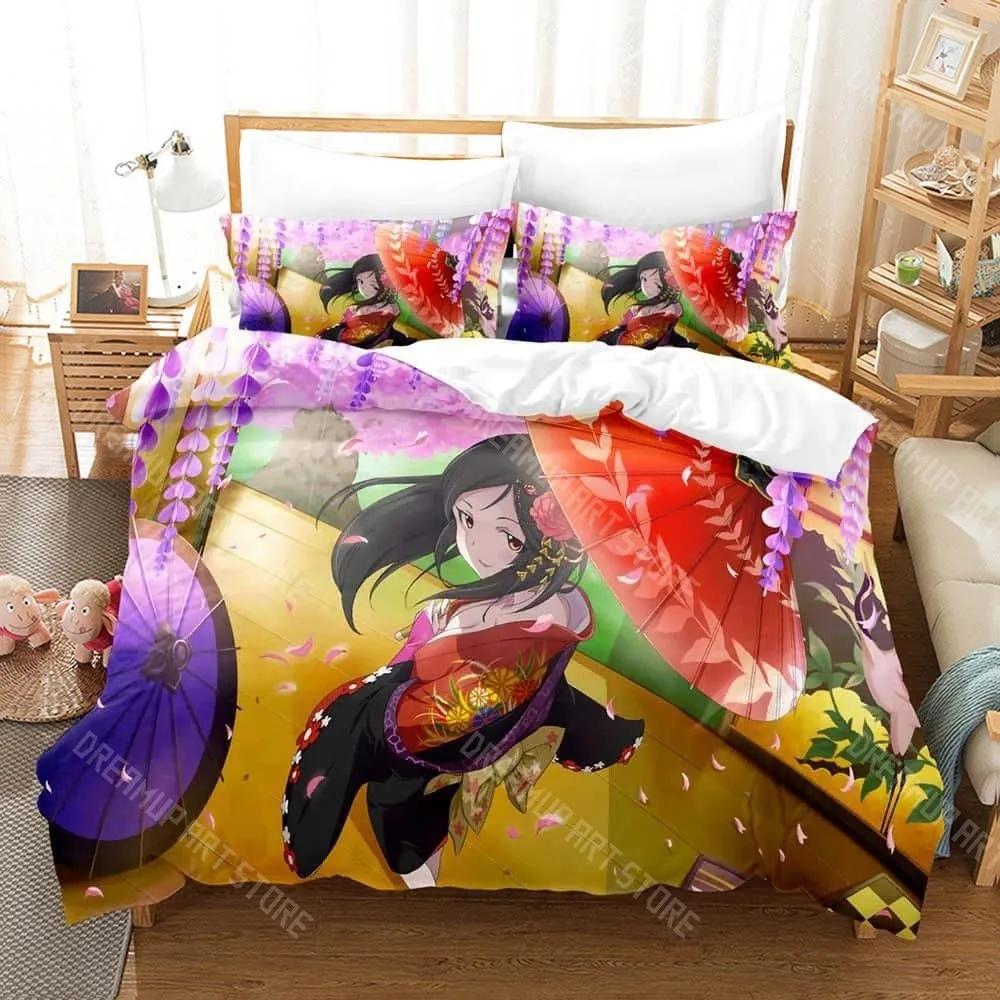 3D Print IDOLM@STER Cinderella Girls Starlight Stage Bedding Set 3D Printed Anime Three-piece Set Adult Boys Bedroom Duvet