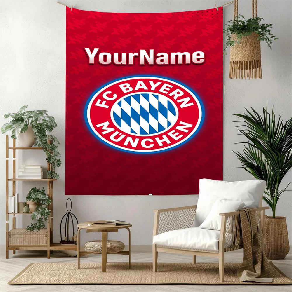 Bayern Munich Custom Your Name Wall Decor Tapestry Art For Pet Memorial Birthdaywedding Party Backdrop Family Gift
