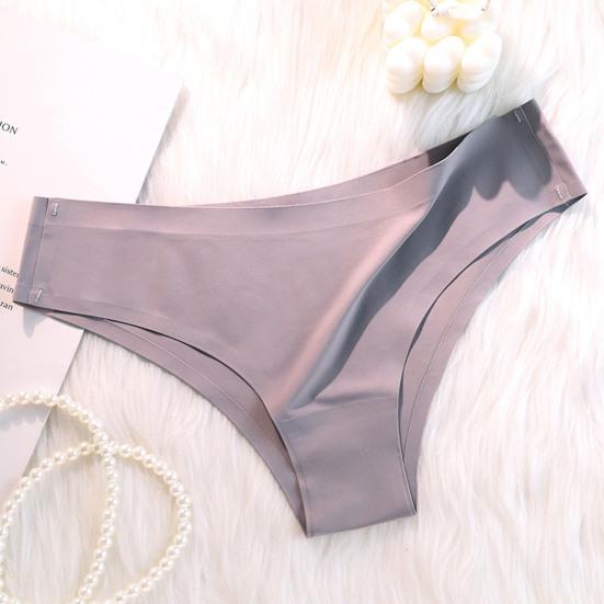 Women Panties Seamless Mid Waist Ice Silk Good Breathability Solid Color Slim Fit Thin Quick Dry Casual Sport Underpants Lady Briefs
