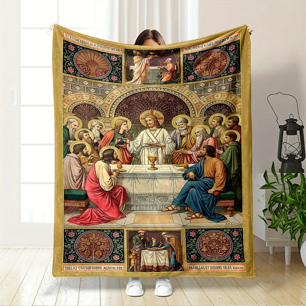 The Last Supper Religious Art BlanketFlannel blanket for bedroom, living room, sofa, and nap