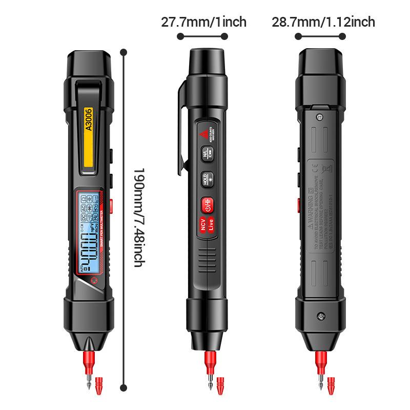 A3006 Mini Pen Type Multimeter Digital Professional 4000 Counts AC/DC Voltage Diode Capacitance Hz Meter Tool