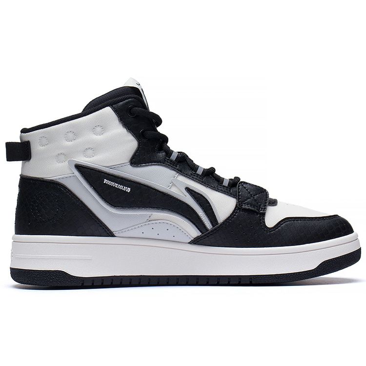 Li-Ning San Yuan High 3M - Мужские кроссовки чёрно-белые серые AGCS241-1