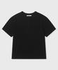 KIIMUIR [Crop] Heavy Cotton Roll-Up Henley Neck Short Sleeve T-Shirt_Black