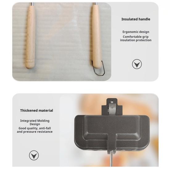 Сэндвичница с антипригарным покрытием, перекидная сковорода-гриль для завтрака, тостер для хот-догов, сыроварка на гриле, омлеты, сковорода для выпечки тостов для кемпинга, общежития, офиса