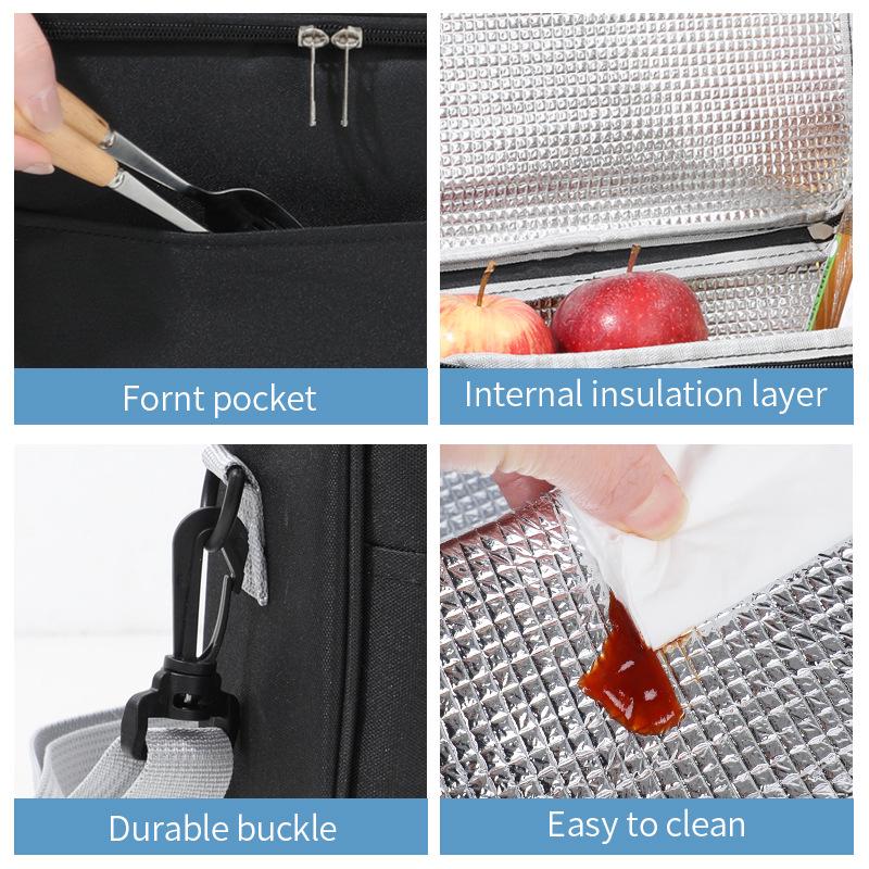 Изолированная сумка-тоут для подогрева ланча - Большая вместимость, сумка для бенто для офисных работников
