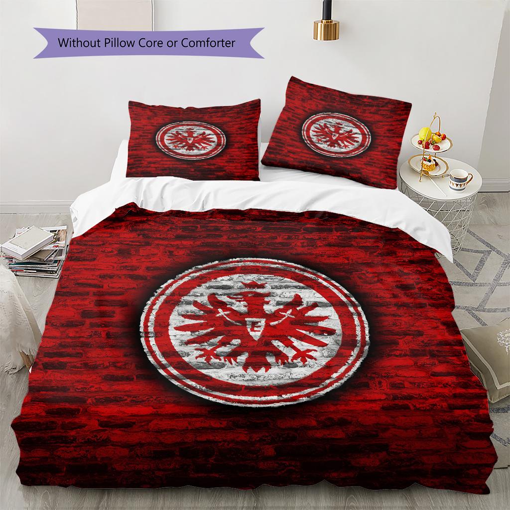 Айнтрахт Франкфурт  Узорное постельное белье Комплект одеял  Домашний декор  Подарок (1 пододеяльник + 2 наволочки без наполнителя)