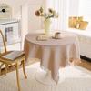 Creamy White Heavy Cotton Tablecloth Square Small/Fringed Table Cloth/Coffee Table Cloths/End Table Covers for Table Decoration