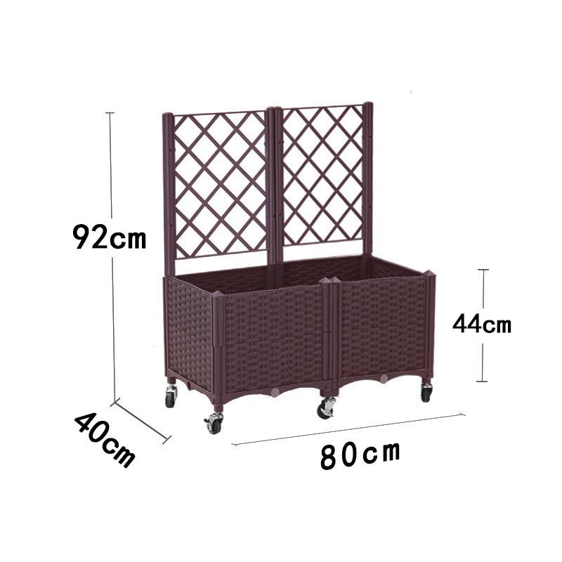 Stackable Planter Box with Trellis Support for Climbing Plants, Vegetables & Flowers
