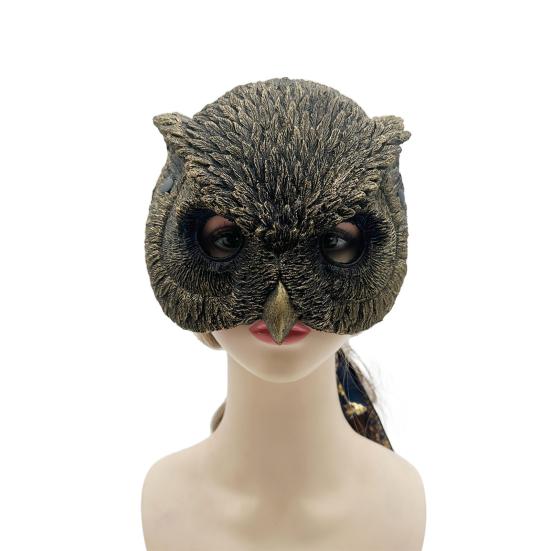 Маска совы Реалистичная полузакрытая маска совы Удобная в носке маска с резинками для костюмированных вечеринок на Хэллоуин