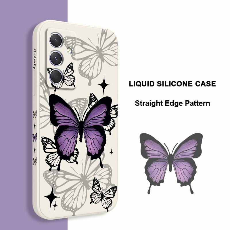Flying Butterfly  Phone Case For Samsung Galaxy A37 A57 Liquid Silicone Cover