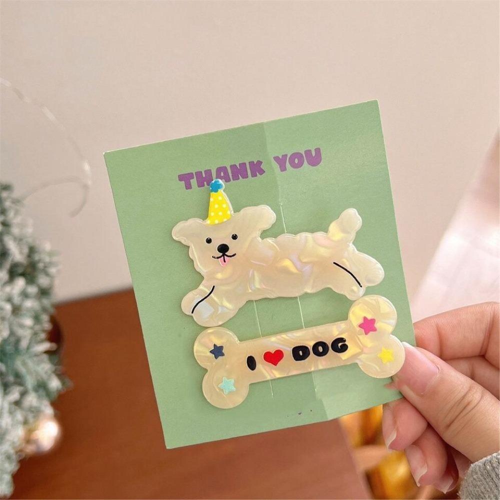 1 пара сломанных заколок для волос, мультяшная заколка для волос, милая заколка для волос с собакой