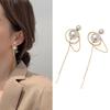 925 Silver Women Pearl Temperament  Pendant Simple Hypoallergenic Long Earrings