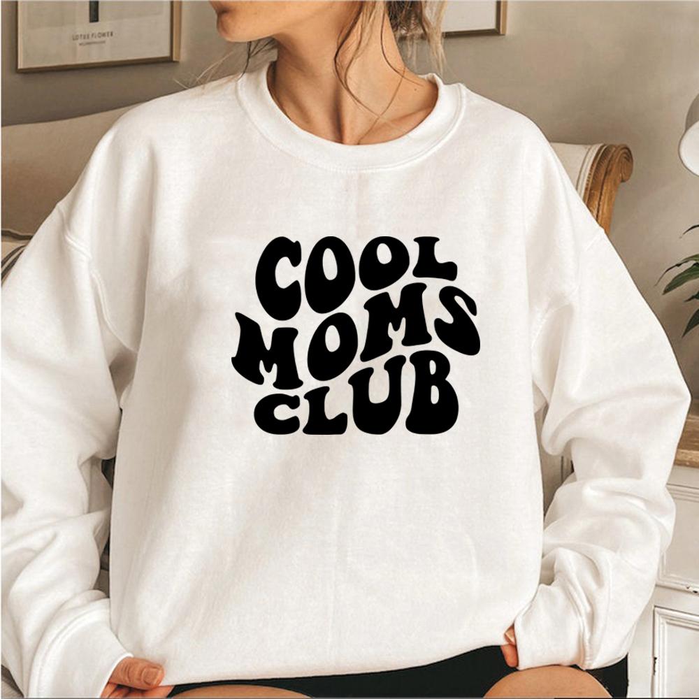 Толстовка Cool Moms Club, толстовки Mom Life, женские толстовки с длинным рукавом, повседневные толстовки с графическим принтом, подарок на день рождения для мам