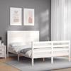 VidaXL Bed Frame with Headboard White 140x200 Cm Solid Wood 3194637