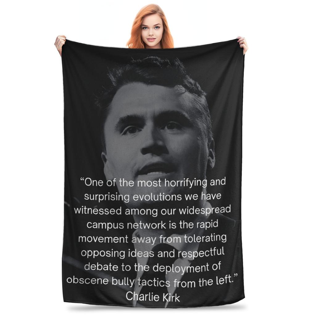 Charlie Kirk 1993 2025 A true Patriot Blanket Multiple Sizes Super Soft Cozy Throw Blankets for Sofa Couch and Bed