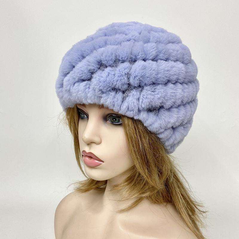 Зимняя теплая вязаная меховая шапка из кроличьего меха с ананасом, женские толстые шапки, шапочки для мамы