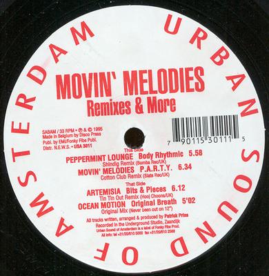 Пластинка 12 дюймов РАЗЛИЧНЫЕ - Movin' Melodies (Ремиксы и другое) USA3011 Городской Звук 1995 года Нидерланды Танцевальная и Электронная Музыка Б/У