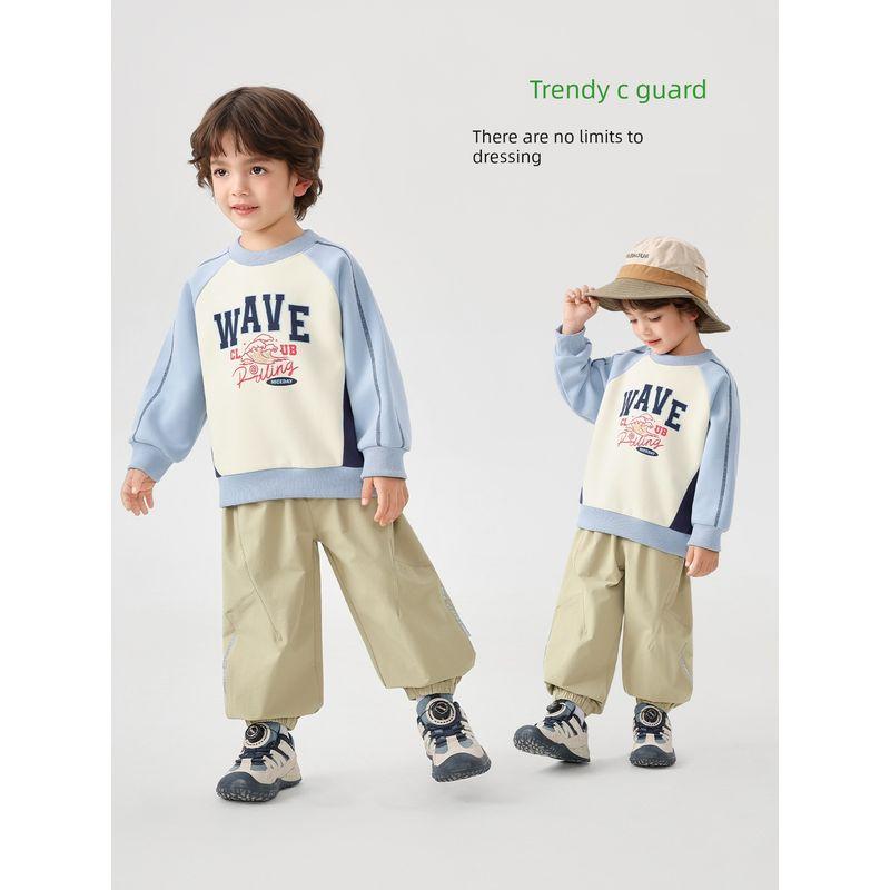 Boys' European-Style Color-Blocked Crewneck Sweatshirt, Spring and Autumn 2026 New Children's Clothing, Baby Inner Wear, Trendy Kids' Top