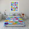 Colorful Umbrella Pattern Design Bedding Duvet Cover Set  (1*Duvet Cover 2*Pillowcases, without duvet insert)